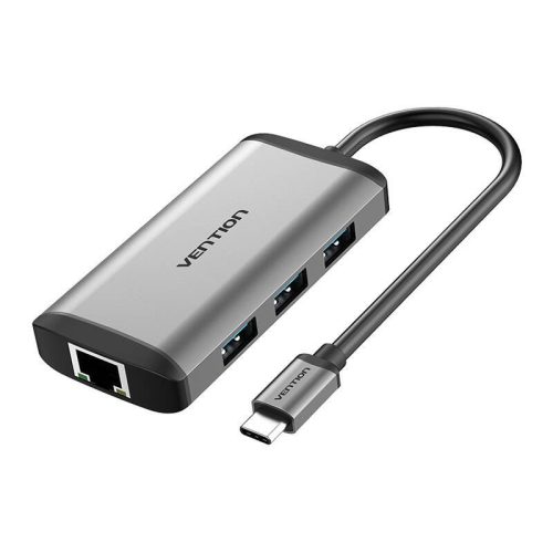 Docking Station 6 in 1 USB-C do HDMI, 3x USB3.0, RJ45, PD Vention CNCHB 0,15m gray