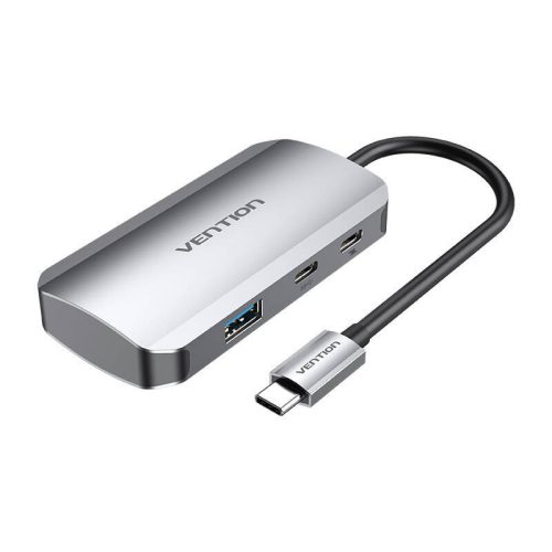 USB-C to USB-C Docking Station, 3x USB3.0, PD 0.15m Vention TNDHB, gray