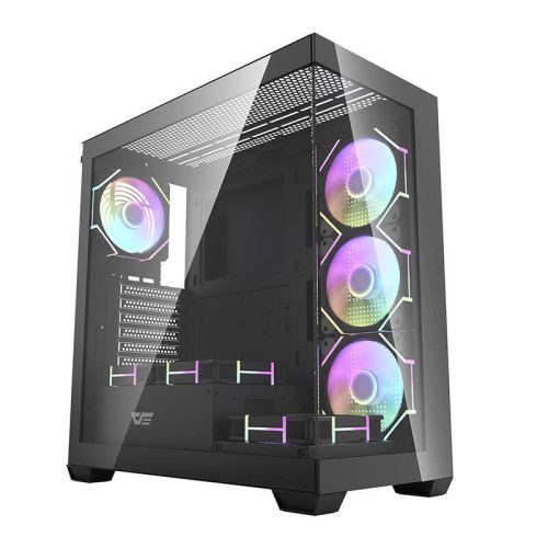 Darkflash DS900 computer case (black) + 7 ARGB fans