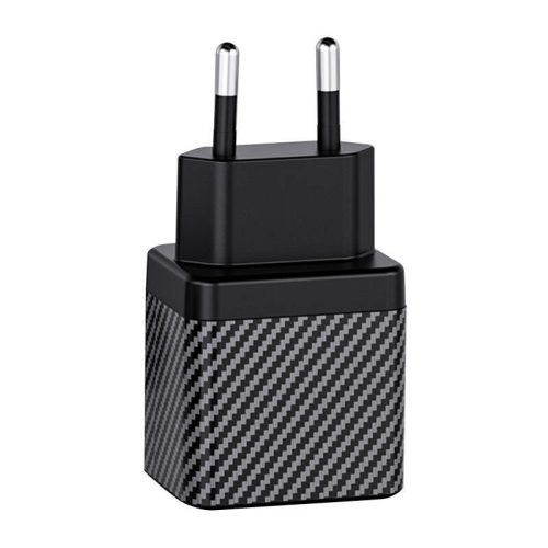 Wall charger INVZI GaN 2x USB-C, 45W, EU (black)