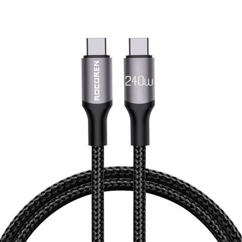 Fast Charging cable Rocoren USB-C to USB-C Retro Series 2m 240W (grey)