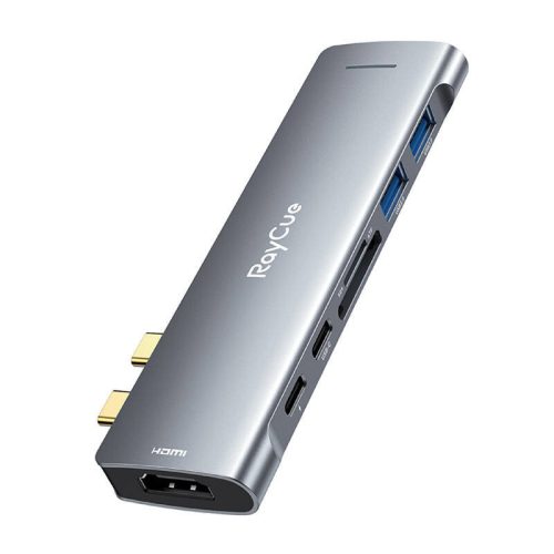 Hub 7w2 RayCue USB-C to 2x USB-A 3.0 5Gbps + SD/TF 3.0 + USB-C+ HDMI 4K30Hz (gray)