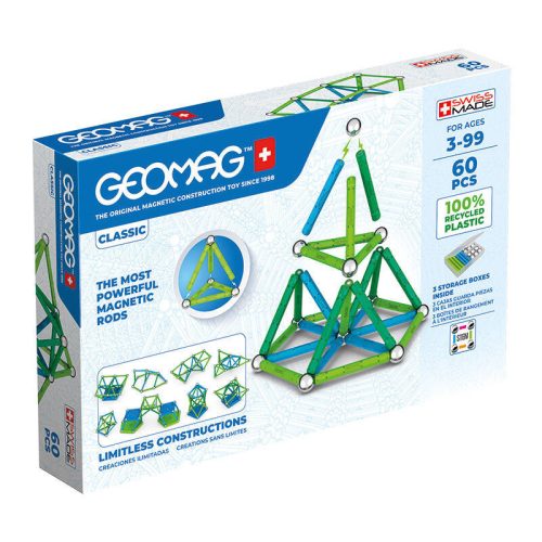 Classic Recycled magnetic blocks 60 elements GEOMAG GEO-272