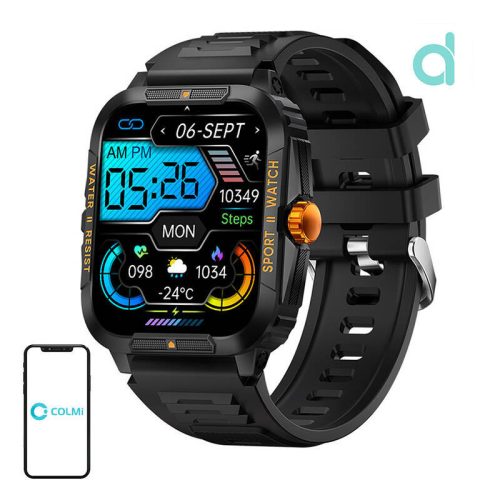 Colmi P76 smartwatch (black and orange)