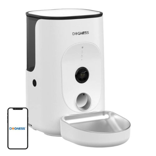 Dogness F15 WiFi 4L-es intelligens ételadagoló kamerával, rozsdamentes acél tartállyal (fehér)