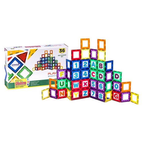 Magnetic tiles 3D Letters and Numbers Playmags 168 - 36 pcs set