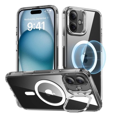 Classic Hybrid (HaloLock) ESR case with stand for iPhone 16 (clear)