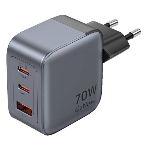 GaN Vention USB-C+C+A 70W töltő (szürke)