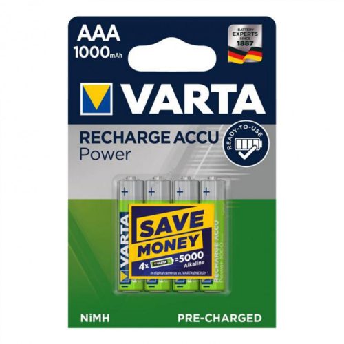 VARTA 5703 akkumulátor AAA, NiMH akkumulátor, mini ceruza, 1000 mAh kapacitás, RTU