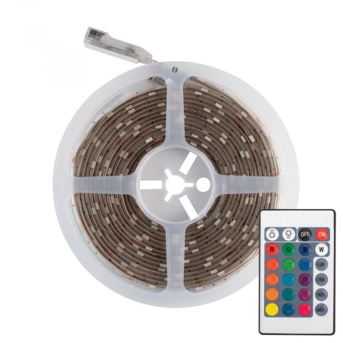 Home LS 5000RGB RGB LED szalag szett, 30 db SMD 5050 LED/m, ragasztható, 5m, 400lm/m