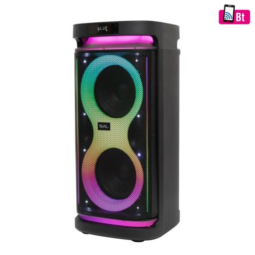 SAL PAR2400BT party hangdoboz, 160 Watt, beépített akkumulátor és LED fény, Bluetooth, USB/microSD zenelejátszás, gitár és mikrofon bemenetek, 2-utas, 3 hangszóró