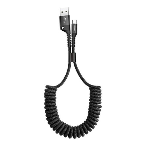 Baseus Spring USB-USB-C rugós kábel 1m 2A (fekete)