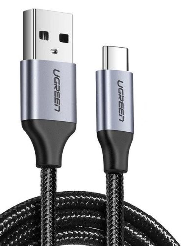 USB-USB-C QC3.0 UGREEN kábel 0,25 m alumínium csatlakozóval (fekete)