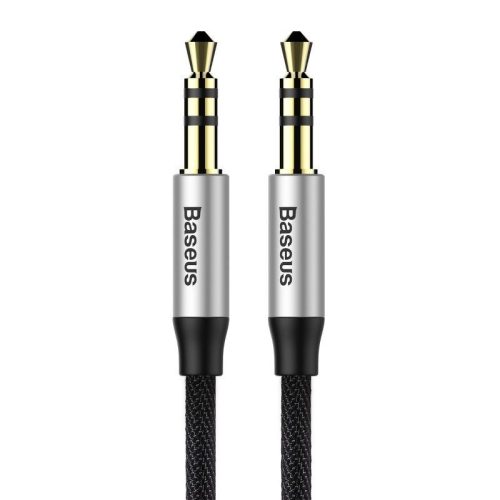 3,5 mm-es mini jack audiokábel AUX Baseus Yiven 1,5 m (fekete és ezüst)