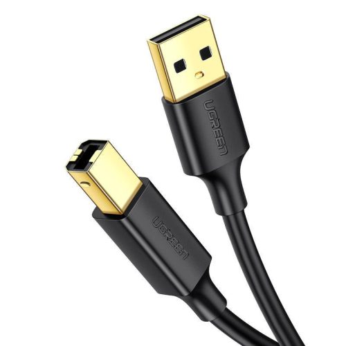 UGREEN US135 USB 2.0 AB nyomtatókábel, aranyozott, 2 m (fekete)