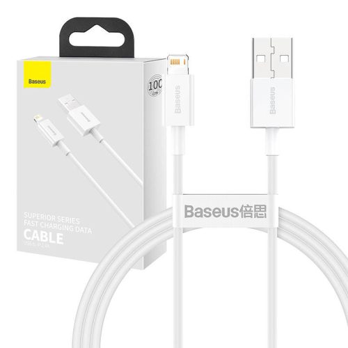 USB kábel a Lightning Baseus Superior sorozathoz, 2,4 A, 1 m (fehér)