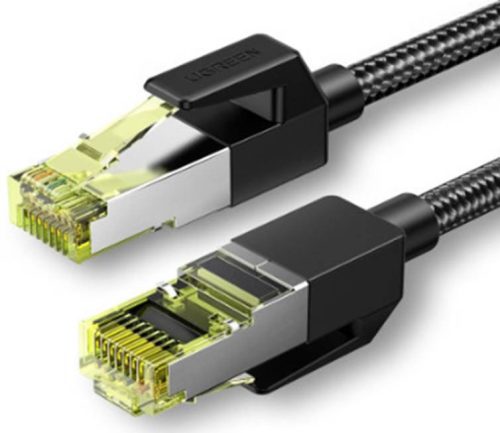 UGREEN NW150 fonott hálózati kábel, Ethernet RJ45, Cat.7, F / FTP, 0,5 m (fekete)