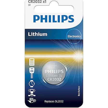Philips CR2032 Lithium Gombelem - 3V - 1 db/csomag